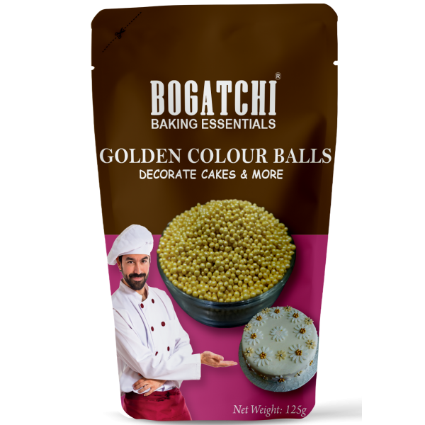 BOGATCHI Golden Color Balls for Cake Decoration